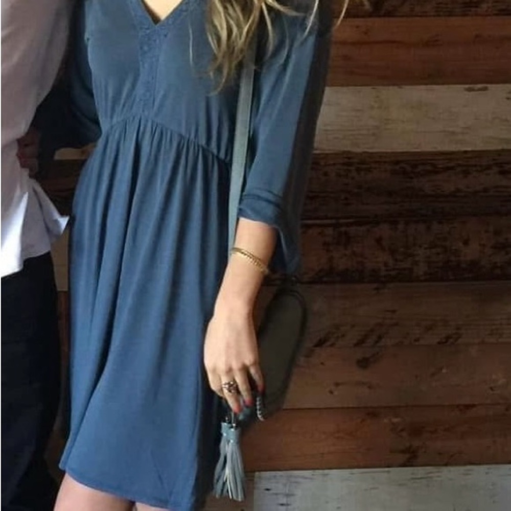 Alya Blue Long Sleeve Dress